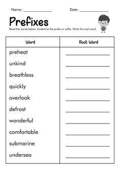 printable worksheet with words and pictures