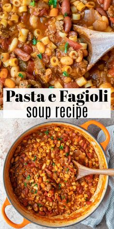 pasta e fagioli soup recipe in a pan