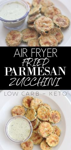 air fryer fried parmesan zucchini low carb keto