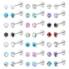 PRICES MAY VARY. 【Screw Back Earrings Set】:You can get 21 pairs hypoallergenic flat back earrings for women men,including small cubic zirconia screwback earrings, opal flatback earrings, surgical steel earrings,moonstone flat back stud earrings,etc.Versatile styles and colors,more options for different outfits,economical stud earrings set which deserves your buying. 【Hypoallergenic Stud Earrings】:The flat back stud earrings set is made of 316L surgical stainless steel with high quality cz/opal/m Flat Back Earrings Studs, Flatback Earrings, Earrings Cartilage, Opal Moonstone, Piercing Cartilage, Earrings Opal, Sleeper Earrings, Flat Back Earrings, Surgical Steel Earrings