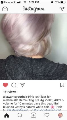 Lavender Hair Formula, Lilac Hair Formula, Aveda Ash Toner Formula, Aveda Lavender Formula, Pastel Pink Hair Formula, Natural White Hair, White Hair, Blush