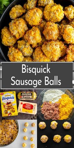 the ingredients for this sausage balls recipe are shown