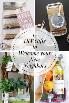 the top five diy gifts to welcome your new neighbors in this postcard collage