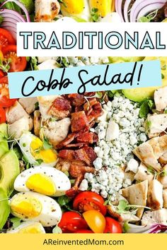 Traditional Cobb Salad with Homemade Vinaigrette. Summer salad recipes. Homemade Vinaigrette Dressing, Main Course Salad, Chicken Cobb Salad, Homemade Vinaigrette, Maple Glazed Carrots, Glazed Carrots, Greek Dishes, Vinaigrette Dressing, Summer Salad Recipes