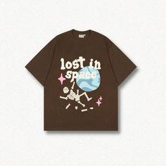 Lost In Space Tee Punk Tshirt, Space Tee, Harajuku Punk, Hip Hop Print, Gothic Men, Mens Fashion Simple, Aesthetic Streetwear, Skeleton Shirt, Streetwear Tops