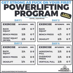 the power lifting program is shown in this poster