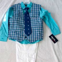 Boy Blue Pinstripe Formal 4 Pc Set Preppy School Sets For Spring, Playful Blue School Sets, Fitted Blue School Sets, Blue Fitted School Sets, Preppy Cotton Sets For Spring, Preppy Cotton Spring Sets, Spring Preppy Cotton Sets, Disney Minnie Mouse Outfit, Easter Sunday Outfit