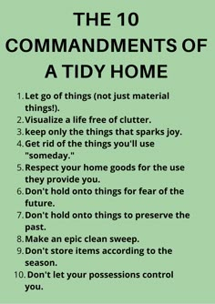 Organation Ideas, Easy House Cleaning, Cleaning Inspiration, Keep It Clean, 10 Commandments, Ten Commandments, Marie Kondo