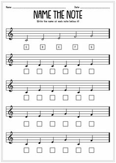 music worksheet with notes and numbers to practice the number 1, 2, 3