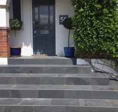 steps lead up to the front door of a house