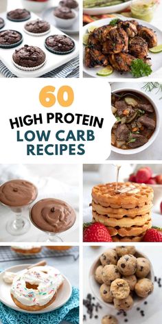 Trying to increase your protein intake? Check out these low carb high protein recipes. From breakfast to dessert, I've got you covered! #proteinrecipes #highprotein #lowcarbrecipes #healthyeating