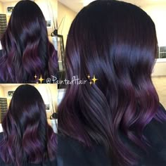 Violet Balayage, Dark Purple Hair, Plum Hair, Color Formulas, Violet Hair, Purple Highlights, Balayage Blonde, Hair Color Purple, Balayage Hair Blonde