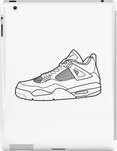 Slim impact-resistant polycarbonate case with protective lip and full access to device ports. Vibrant colors embedded directly into the case for longevity. Available for iPad 4/3/2. Nike Air Jordan 4 sneaker outline Monalisa Wallpaper, Sneakers Drawing, Jordan Shoe, Lebron Shoes, Hipster Grunge, Shoes Drawing, Girl Tattoo, Nike Sneaker, Cool Ideas