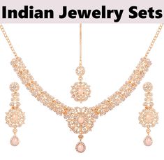 Indian Bollywood Floral Studded Rhinestones Bridal Designer Jewelry Necklace Set for Women in Silver or White Tone Earrings Artificial, Bridal Jewelry Necklace, White Tone, Punjabi Wedding, Blue Bridal, Indian Bollywood, Rhinestone Bridal, Jewelry Design Necklace