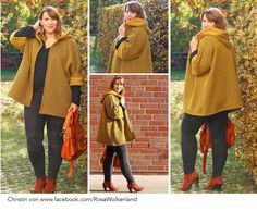 a collage of photos shows a woman in boots and a coat