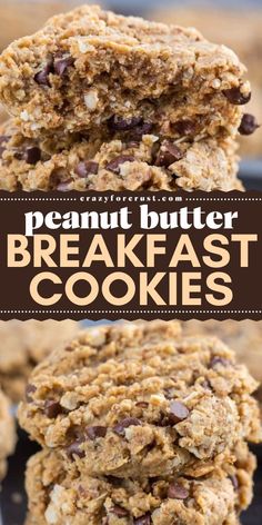 Start your day right with The Best Peanut Butter Breakfast Cookies! Ideal for an easy healthy breakfast, these cookies are made with whole wheat flour, oats, flax, egg, peanut butter, and a sprinkle of mini chocolate chips. Healthy never tasted so good! Breakfast Cookies Healthy Oatmeal Peanut Butter, Breakfast Cookies Peanut Butter, Chocolate Peanut Butter Breakfast Cookies, Peanut Butter Breakfast Recipes, Healthy Breakfast Cookies Recipes, Healthy Breakfast Cookies For Kids, Breakfast Weekday, Peanut Butter Oatmeal Breakfast Cookies, Breakfast Cookies For Kids