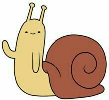 a cartoon snail with its eyes closed and it's head turned to the side