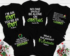 Custom Grinch quote shirts Christmas movie quotes shirts matching family Grinch christmas pajamas family holiday apparel siblings pj tee Product Details: solid color unisex tees are super soft ring-spun cotton heather tees are a soft cotton-poly blend light fabric (4.2 oz/yd²) loved by all name brand Bella+Canvas runs true to size in a loose fit excellent quality print HOW TO ORDER T-SHIRT 1-) Please, Check and Review all Photos. 2-) Select Your T-shirt Size. 3-) Click ADD TO CART and You can go Grinch Christmas Pajamas, Grinch Tshirt, Christmas Pajamas Family, Quotes Shirts, Christmas Movie Quotes, Quote Shirts, Christmas Pjs Family, Matching Family Christmas Pajamas, Holiday Apparel