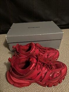 ad eBay - Size 9- Balenciaga Track Sneaker Red - Buy Now, click the link (eBay) Balenciaga Track Trainers, Balenciaga Track Sneaker, Red Pictures, Red Sign, Balenciaga Track, Men Clothing, Shoes Men, Click The Link, Balenciaga