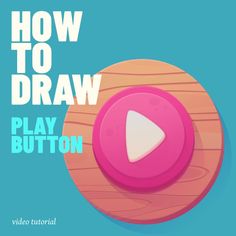 a wooden button with the text how to draw play button in white and pink on it