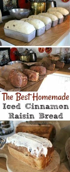 the best homemade iced cinnamon raisin bread is made with fresh ingredients and ready to be eaten