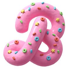 the number eight is made out of pink doughnuts with sprinkles