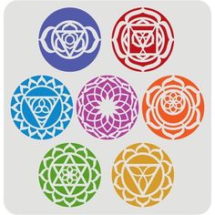 seven chakras in different colors on a white background stock photo - budget conscious