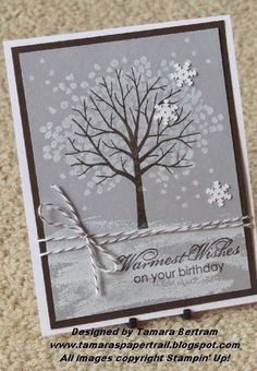 a greeting card with a tree on it