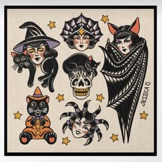 an image of halloween tattoos on paper