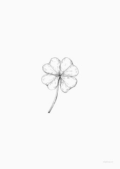 a four leaf clover is shown in black and white