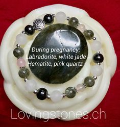 Stones Meanings, Rope Braid, Gemstone Meanings, Gems Bracelet, White Jade, Gem Stones, Pink Quartz