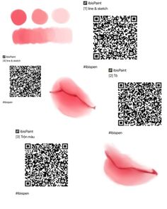 some pink lipsticks with qr code on the left side and red lips on the right