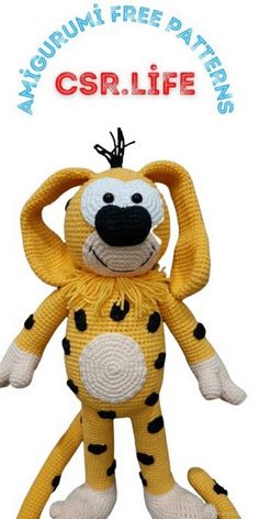 a stuffed animal that is yellow and black