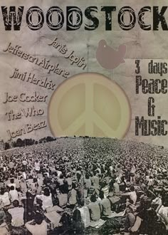 Famous music festival, Woodstock, and the artists featured were major influence's on the fashion of the 1970's. Hendrix, Joplin, and Grace Slick were the frontrunners for 70's style.. Woodstock Poster, Paz Hippie, Mundo Hippie, Woodstock Hippies, Poster Grafico, Woodstock Music, Woodstock 1969, Woodstock Festival, The Velvet Underground