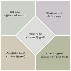 four different shades of gray and green with the words, sea salt, office and master