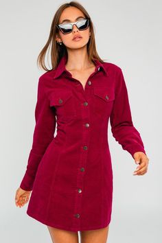 White Western Boots, Utility Dress, Pink Pineapple, And July, Fall Dress, Corduroy Dress, Red Long Sleeve, Next Clothes, Cold Brew