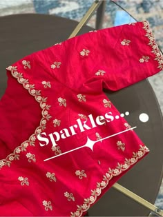 Simple Blouse Works For Pattu Sarees, Blawos Design New, Blouse Embroidery Designs Simple, Simple Maggam Work Blouse Designs Simple, Simple Maggam Designs, Red Blouse Maggam Work Designs, Simple Maggam Works, Simple Work Blouses, Simple Embroidery Designs For Blouse