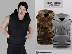 the hoodie is designed to look like a hooded sweatshirt with an attached chest pocket and drawstrings