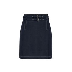 The Pleated Denim Navy Mini Skirt with Double Belt is a chic addition to your collection. Its playful pleats and stylish double belt detail make it a standout piece for any occasion. Pair it with a fitted top for a fashionable ensemble that exudes confidence. Material: 73% Polyester 22% Viscose 5% Elastane  Wash delicately at 30°C High Waist Denim Skirt With Belt Loops For Work, Denim Skirt With Belt Loops For Work, Fitted Denim Skirt With Belt Loops In Denim Blue, Chic Workwear Skirt With Belt, Elegant Mini Skirt With Belt For Work, Chic Fitted Denim Skirt With Belt Loops, Fitted Denim Skirt With Belt Loops For Work, Trendy Belted Mini Skirt For Workwear, Elegant Denim Skirt For Workwear