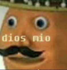 an image of a mustache with the words dios mio written on it in spanish