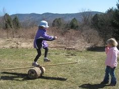 DONE: log and a board, fun with balance - our log is way smaller but the kids LOVE it!  Want to make a few more! The Wonder Years, Outdoor Fun For Kids, Wonder Years