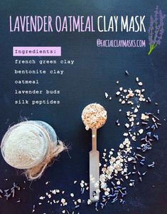 Clay Mask Benefits, Oatmeal Face Mask, Lavender Oatmeal, Types Of Clay, Bentonite Clay Mask, Coffee Face Mask, Healing Clay