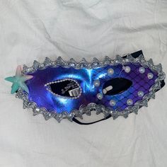 Mermaid Masquerade Halloween Costume Mask New Never Used. Jellyfish Mask, Mermaid Mask, Masquerade Halloween Costumes, Ocean Wedding Theme, Mermaid Face, Masquerade Halloween, Halloween Costume Mask, Prom 2024, Costume Mask