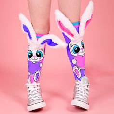 FUNNY BUNNY SOCKS Mermaid Socks, Bunny Socks, Frill Socks, Bold Socks, Dinosaur Socks, Unicorn Shoes, Cream Socks, Silly Socks, Hearts And Stars