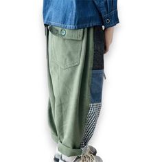 The Patchwork Pant is the perfect mix of bold style and comfy, casual vibes. This unisex pant features a supercool patchwork design on the front and soft army green cotton on the back, complete with two back pockets and button closures for extra flair. With a baggy, relaxed fit, these pants are easy to dress up or down and look amazing cuffed with a peek-a-boo fun sock. Made from 100% cotton, they’re breathable and perfect for all-day wear. Patchwork design on the front for standout style Soft army green cotton back for ultimate comfort Two back pockets with button closures for added functionality Baggy fit that’s perfect for any occasion Looks great cuffed with a fun sock for extra style Made from 100% cotton for breathable, all-day comfort The Patchwork Pant is your go-to for a cool, eff Bold Style, Romper Dress, Skirted Swimwear, Comfy Casual, Baggy Fits, Green Cotton, Bold Fashion, Cotton On, Super Cool