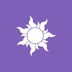 a white sun on a purple background