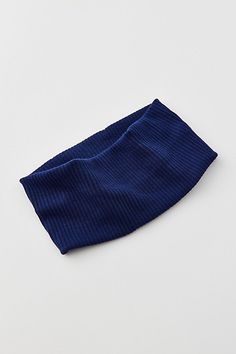 Essential wide knit headband in a soft and stretchy ribbed knit finish. Features Ribbed soft headband Soft and stretchy wide headband Ultra-soft ribbed finish Content + Care 100% Polyester Hand wash Imported | Ribbed Soft Headband in Pageant Blue, Women's at Urban Outfitters Brandy Melville Headband, Cloth Headbands, Fitted Blue Headband For Summer, Navy Blue Headband, Blue Head Band, Fitted Blue Headband, Brown Headband, Blue Velvet Padded Headband, Denim Headband