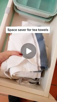 Drop ❤️ if this is useful! Great content by effectivespaces. Follow HER on tiktok and Instagram for more! . Do you roll or fold tea ... | Instagram Folding Dish Towels, Folding Dish Towels Save Space, How To Fold Tea Towels, Kitchen Towel Organization Ideas, Folding Tea Towels, Rolling Towels How To, How To Fold Dish Towels, Folding Kitchen Towels, Tea Towel Storage