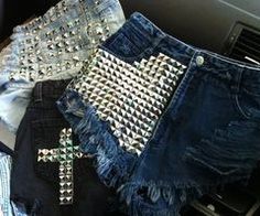 Shortss High Wasted Shorts, Criss Cross Dress, Hey Gorgeous, Studded Jeans, Jeans Diy, High Waisted Shorts