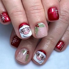 #christmasnails #holidaynails #festivenails #nailart #nailinspiration #naildesigns #christmasnailart #holidaynailart #nailsofinstagram #nailsoftheday #nailsoftheweek #nailsofchristmas #nailtrends #nailgoals #naillove Christmas Nail Designs Short Nails, Christmas Nails Short Square, Gingerbread Nails, Santa Nail Art, 1940s Party, Christmas Nail Designs Easy, Nails File, Holiday Nails Winter